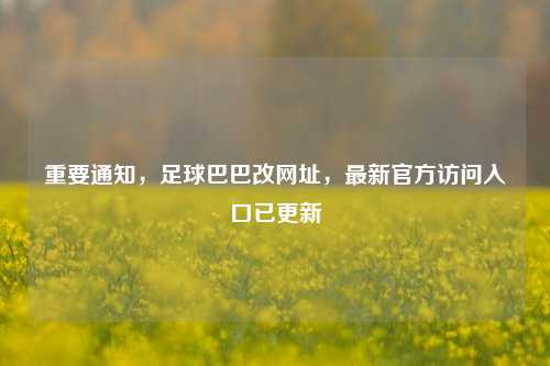 重要通知，足球巴巴改网址，最新官方访问入口已更新