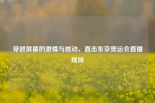 穿越屏幕的激情与感动,直击东京奥运会直播现场