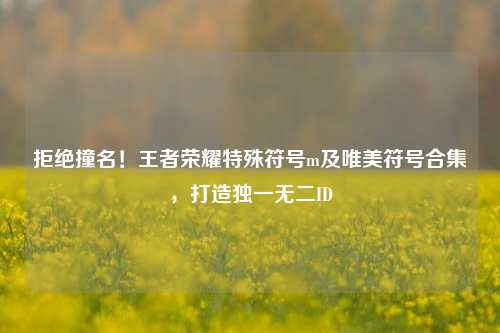 拒绝撞名！王者荣耀特殊符号m及唯美符号合集，打造独一无二ID
