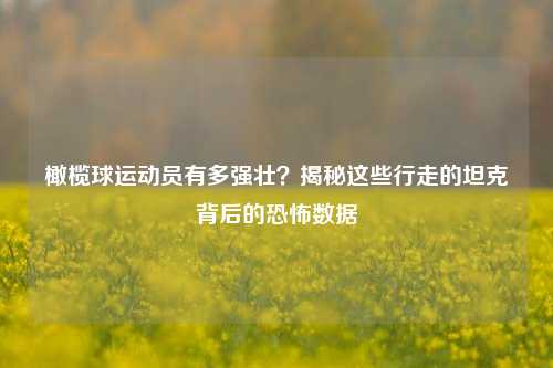橄榄球运动员有多强壮?揭秘这些行走的坦克背后的恐怖数据