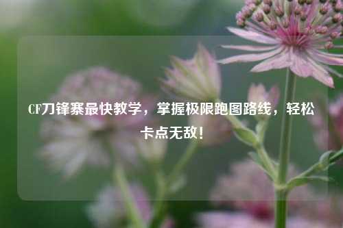 CF刀锋寨最快教学,掌握极限跑图路线,轻松卡点无敌!