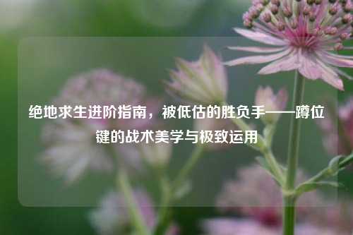 绝地求生进阶指南,被低估的胜负手——蹲位键的战术美学与极致运用