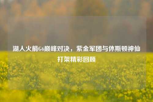 湖人火箭G6巅峰对决，紫金军团与休斯顿神仙打架精彩回顾