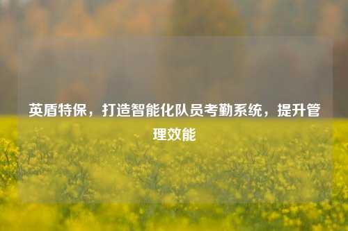 英盾特保，打造智能化队员考勤系统，提升管理效能