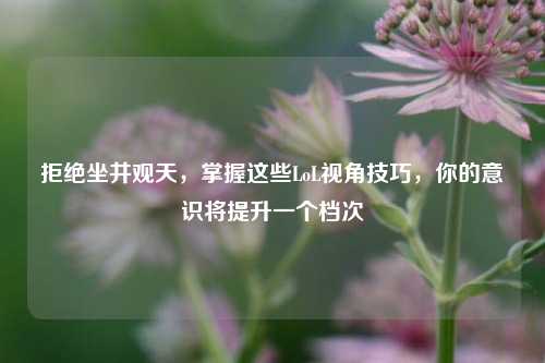 拒绝坐井观天,掌握这些LoL视角技巧,你的意识将提升一个档次