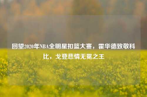 回望2020年NBA全明星扣篮大赛，霍华德致敬科比，戈登悲情无冕之王