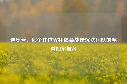 迪奥普,那个在世界杯揭幕战击沉法国队的塞内加尔舞者