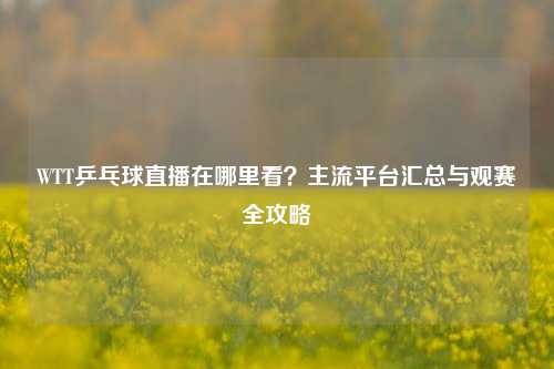 WTT乒乓球直播在哪里看?主流平台汇总与观赛全攻略